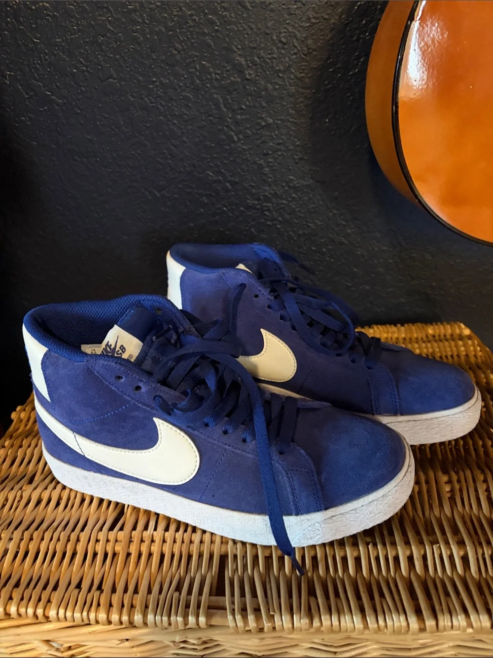 Nike SB Zoom Blazer Mid Royal Blue Suede High-Top Sneakers with White Swoosh